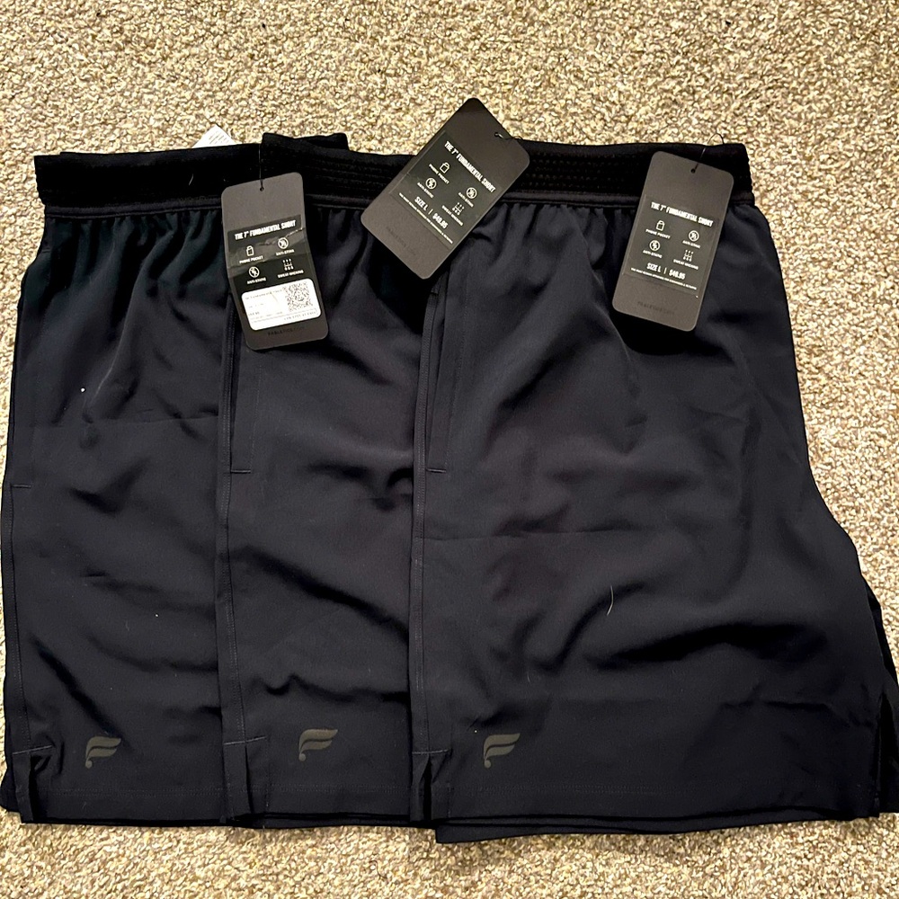 3 NWT black fabletics shorts